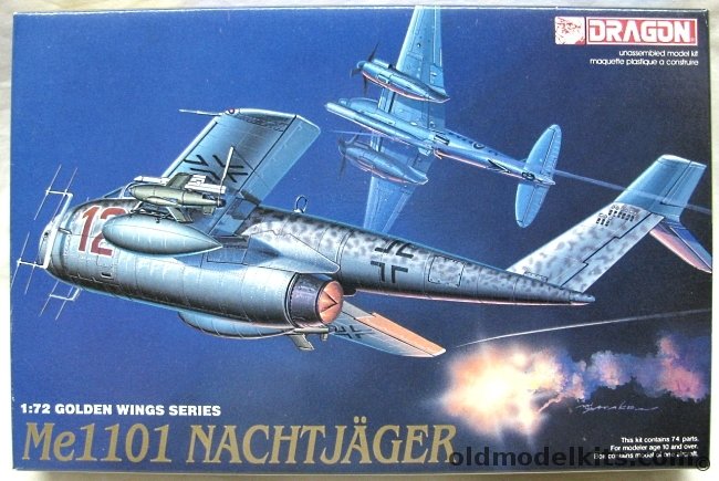 Dragon 1/72 Messerschmitt P1101 (Me-1101) Nachtjager - with Ruhrstahl X-4 Air-to-Air Missile, 5014 plastic model kit